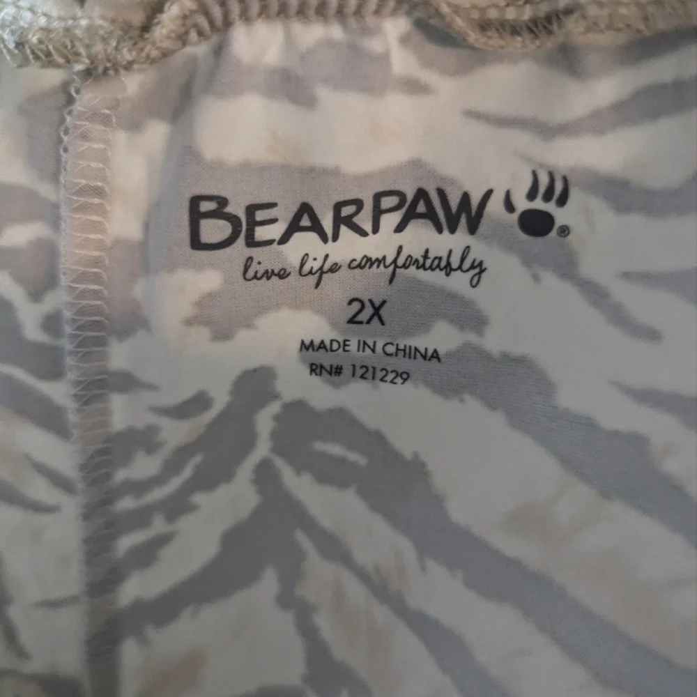 Bearpaw women's pajama set 2x tank top  shorts animal print gray brown W- 161